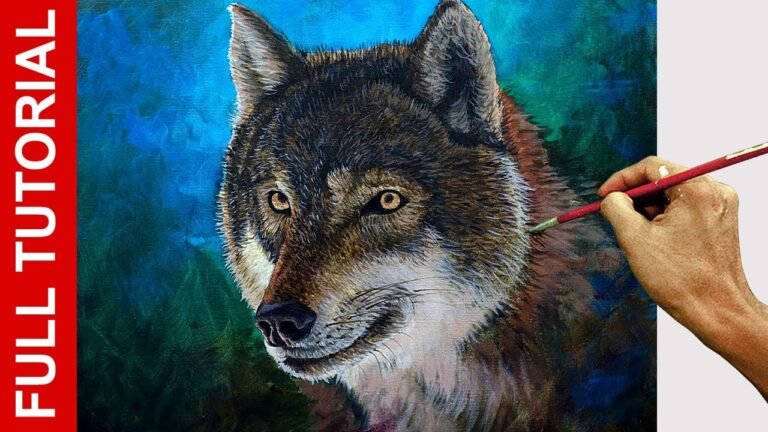 Tutorial : How to Paint Portrait of a Wolf in Acrylics / JMLisondra