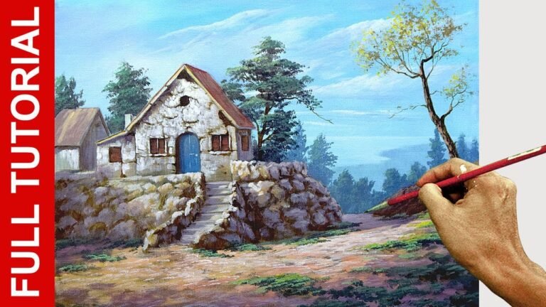 Tutorial : Acrylic Painting Landscape / Old Concrete House / JMLisondra