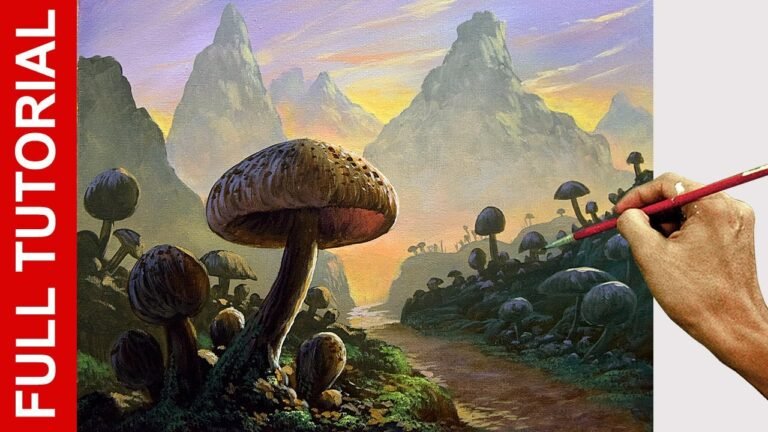 Creating a Stunning Mushroom Forest Landscape | Acrylic Painting Tutorial by JMLisondra