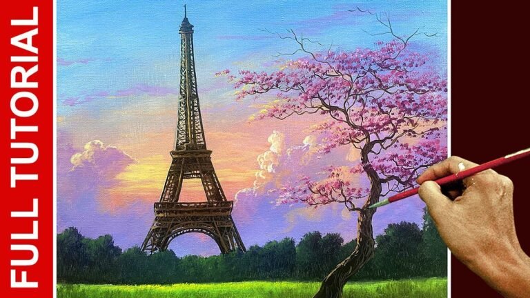 Tutorial : How to Paint the Eiffel Tower in Acrylics / JMLisondra