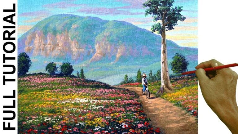 Acrylic Landscape Painting TUTORIAL / Biking in the Paradise / JMLisondra