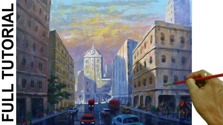 Acrylic Landscape Painting TUTORIAL / City Street / JMLisondra