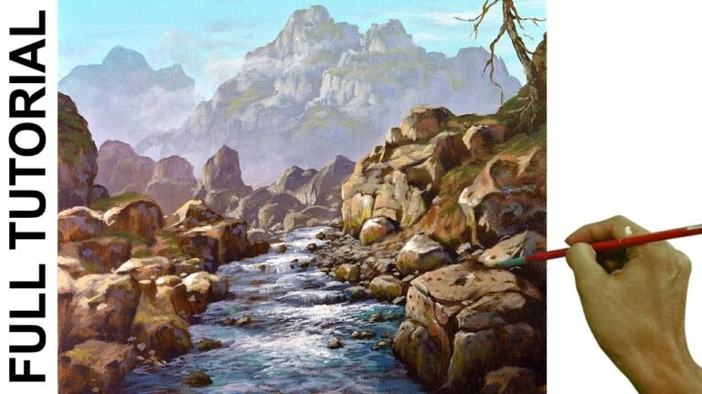 Acrylic Landscape Painting TUTORIAL / Rocky River / JMLisondra