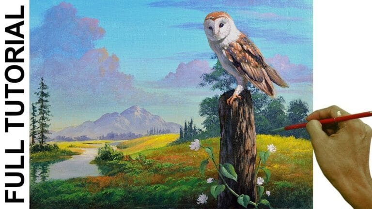 Acrylic Landscape Painting TUTORIAL / The Owl in the Backyard / JMLisondra