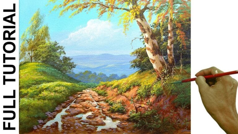 Acrylic Landscape Painting Tutorial / After the Rain / JMLisondra