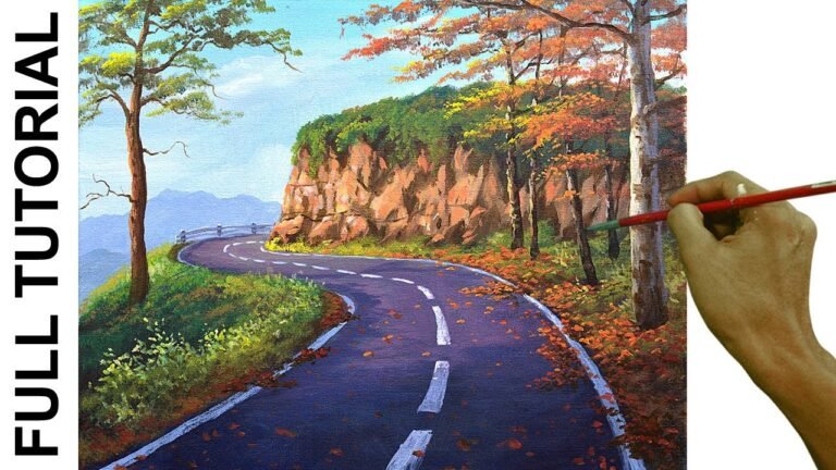 Acrylic Landscape Painting Tutorial / Empty Road / JMLisondra