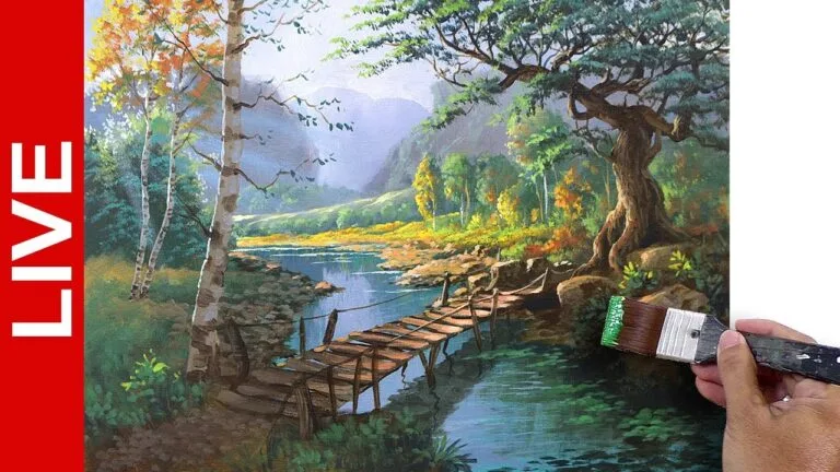 LIVE / Acrylic Landscape Painting / River / JMLisondra