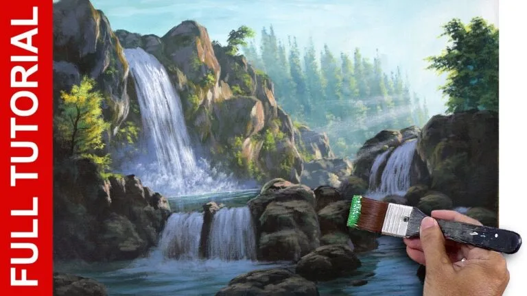 LIVE / Landscape Painting with Waterfalls in Acrylics / JMLisondra