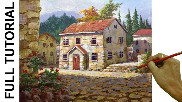 TUTORIAL: Acrylic Painting Landscape / Italian Village / JMLisondra