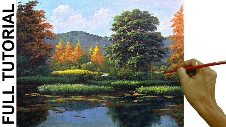 TUTORIAL / Acrylic Painting Landscape / Tree on River Bank / JMLisondra