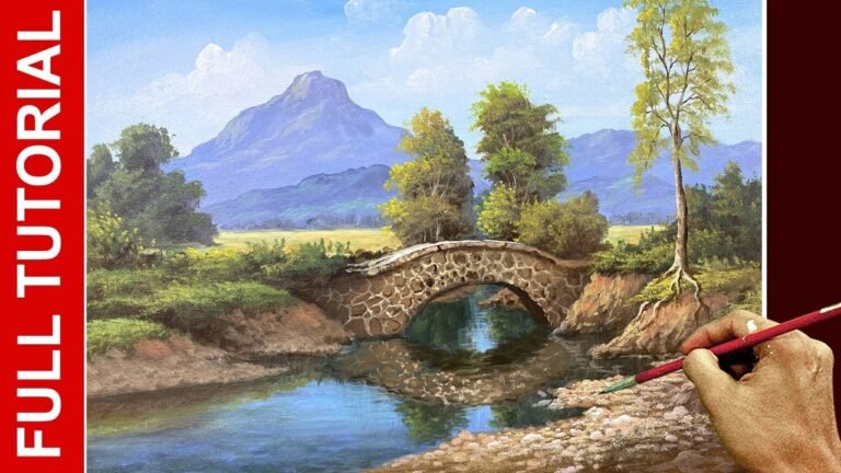 Tutorial : Acrylic Landscape Painting / The Bridge / JMLisondra