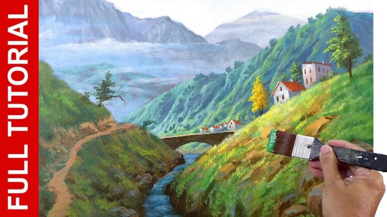 Tutorial: Acrylic Painting Landscape / Bridge on the Valley / JMLisondra