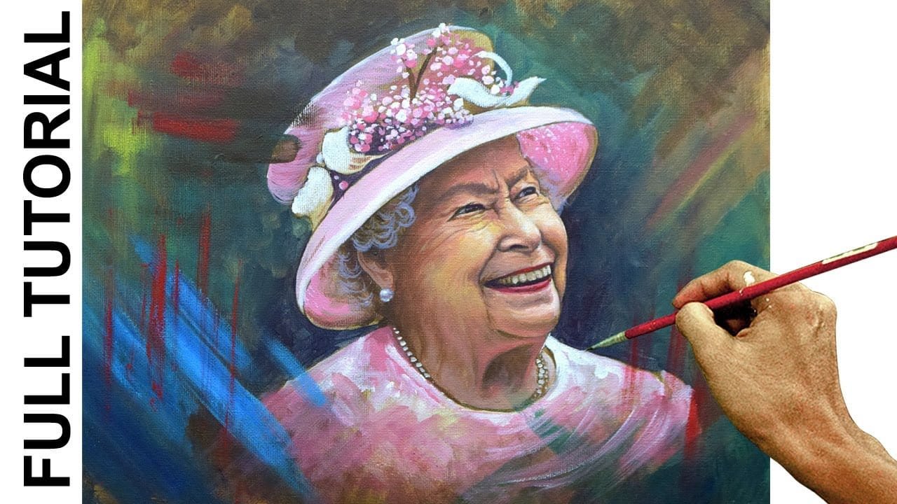 Tutorial : Acrylic Portrait Painting / Queen Elizabeth II / JMLisondra ...
