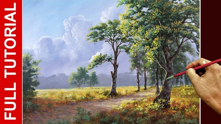 Tutorial : How to Paint Trees Beside the Road in Acrylics / JMLisondra