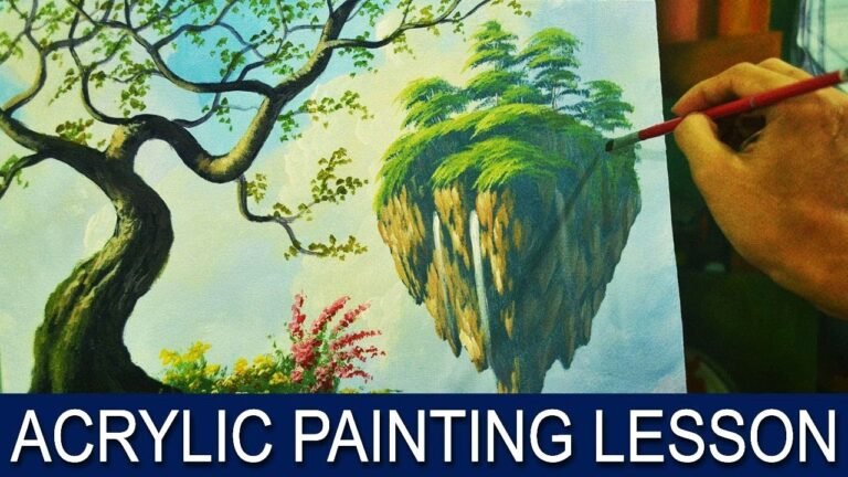 Acrylic Landscape Painting Lesson | Surreal Floating Island in Step by Step Tutorial by JM Lisondra