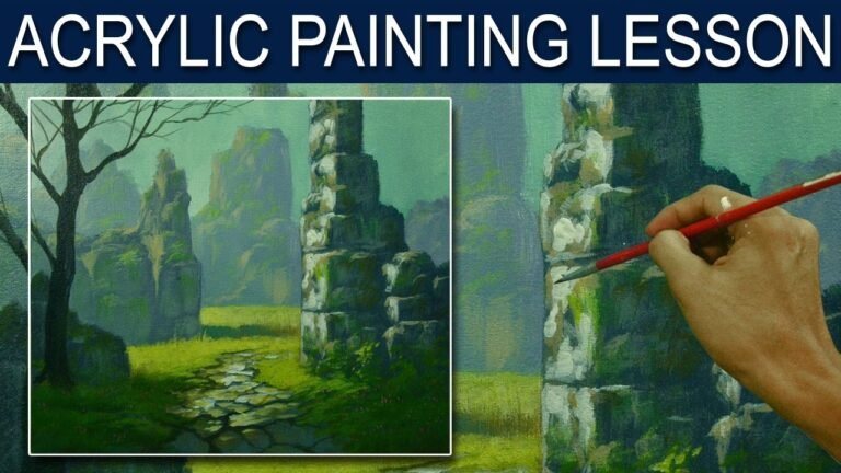 Acrylic Landscape Painting Lesson | The Ruins by JM Lisondra