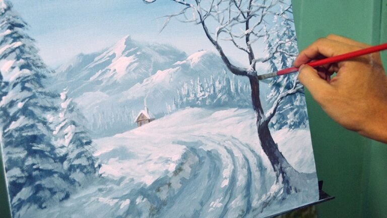 Acrylic Landscape Painting Lesson - Winter Landscape by JM Lisondra