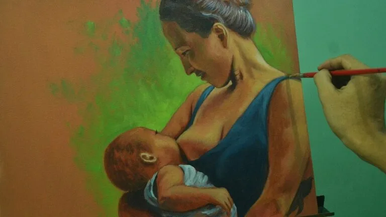 Acrylic Painting Lesson - Mother and Child by JM Lisondra