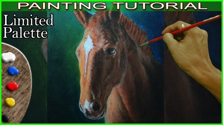 Acrylic Portrait Painting Tutorial of a Brown Horse for beginners by JM Lisondra