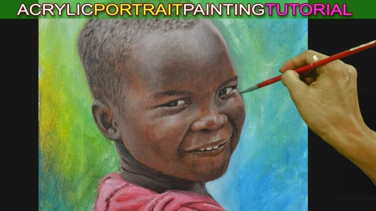 How to Paint Portrait of a Boy with Dark Skin Tone in Acrylic