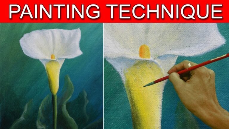 How to Paint a Calla Lily Flower in Easy Step by Step Acrylic Full Painting Tutorial by JM Lisondra