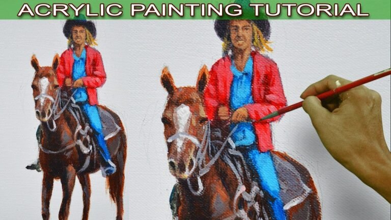 How to Paint a Lady Riding a Horse in Acrylic