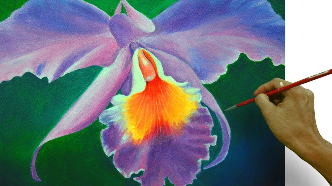 How to Paint an Orchid Flower in Easy Step by Step Acrylic Full