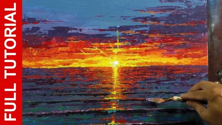 Realistic Sunset Landscape with Palette Knife | Easy Acrylic Painting Tutorial | JMLisondra