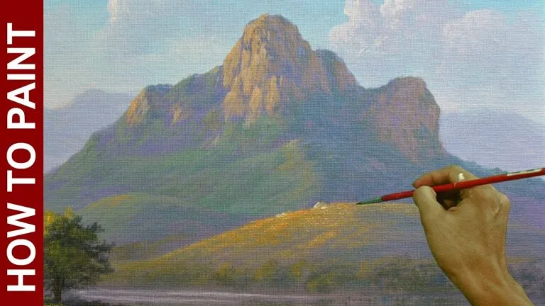 How to Paint Misty Rocky Mountain In Acrylics in 40 minutes | JMLisondra