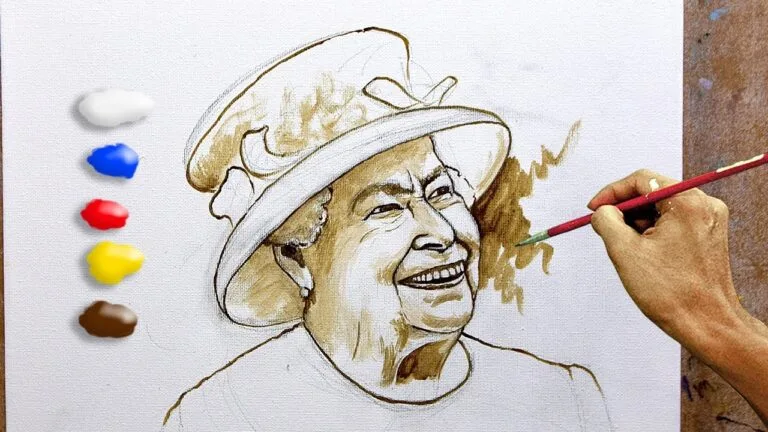 How to Paint Portrait of Queen Elizabeth II in Acrylics/ Time-lapse / JMLisondra