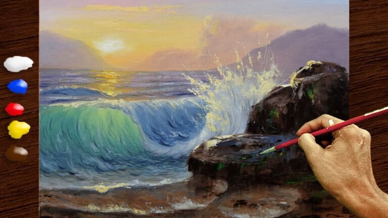 How to Paint Crashing Waves / Imaginative Oil Painting in Time-lapse