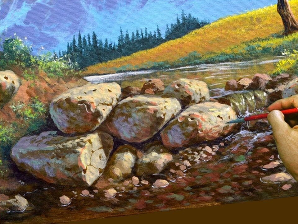How to paint realistic rocks - rock details