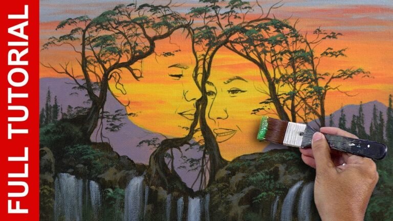 How to Paint a Couple's Face on Tree Silhouette | Full 1.5 Hour Tutorial | JMLisondra