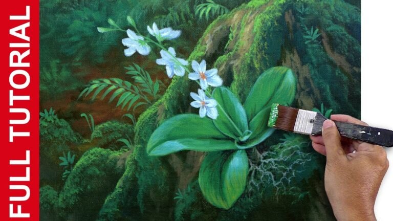 Tutorial : How to Paint Realistic Wild Orchid in Acrylics / Time-lapse / JMLisondra