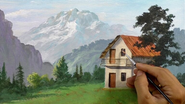 How to Paint Farm House in Acrylics / Time-lapse / JMLisondra