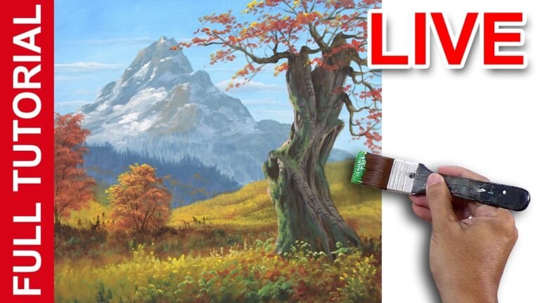 LIVE | Acrylic Landscape Painting / Mountains on Autumn Landscape / JMLisondra