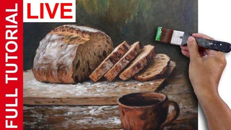 LIVE | Still-life Acrylic Painting / How to Paint Bread with Old Cup / JMLisondra