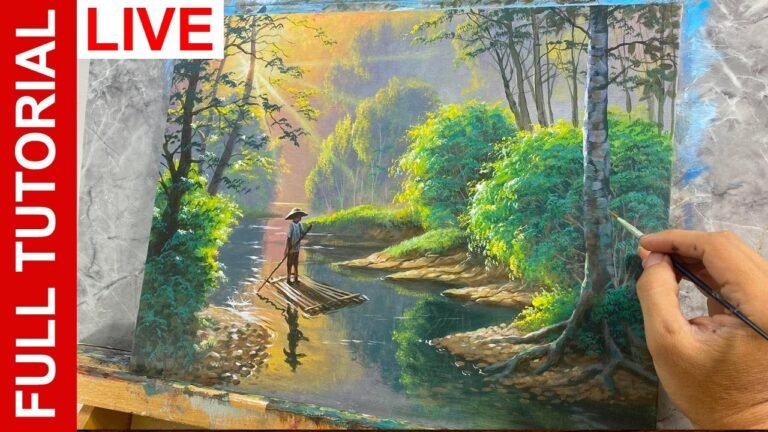 Live | Retouching this Painting | Morning the River / Step by Step Tutorial / JMLisondra